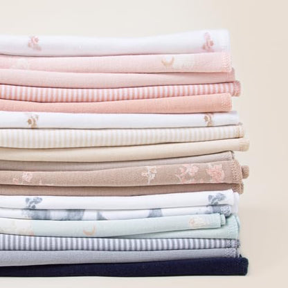 Burt's Bees Baby Infant Burp Cloths, 100% Organic Cotton Extra Absorbent Soft Fabric Drool Cloths, 5-Pack Newborn Must-Have Essential Large Burping Cloths, One Size 17 x 11.75 Inches
