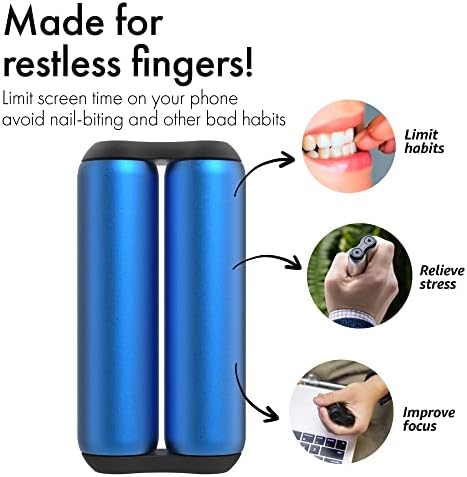 ONO Roller - Handheld Fidget Toy for Adults | Help Relieve Stress, Anxiety, Tension | Promotes Focus, Clarity | Compact, Portable Design (Full Size/Aluminum, Sapphire)