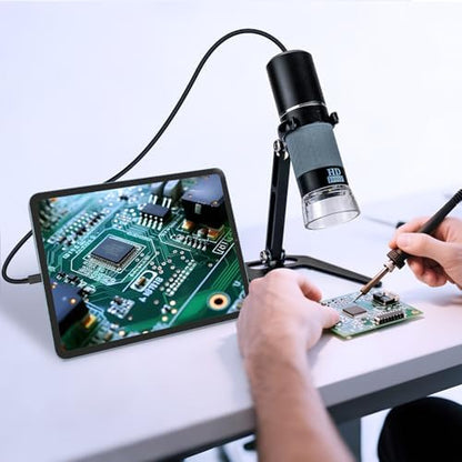 Ninyoon Full HD 1080P USB Digital Microscope Camera for iPhone iPad Android PC, 50-1000X High Definition Portable Handheld Microscope with Light for Coin Plants Trichome Soldering Skin Scalp