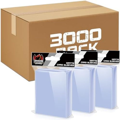 3000 Counts Card Sleeves TopLoaders for Trading Cards, Soft Clear Baseball Card Sleeves Plastic Card Protector for Football Card Sports Cards Game Card Standard Cards