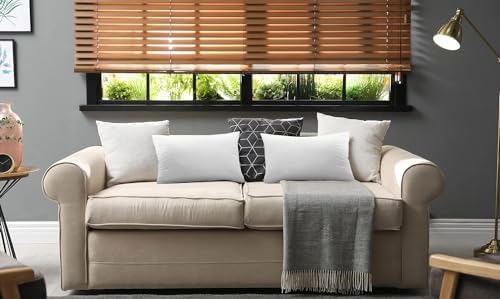 Utopia Bedding Throw Pillows (Pack of 2, White), 12 x 20 Inches Indoor Decorative Pillow Insert for Sofa, Bed and Couch