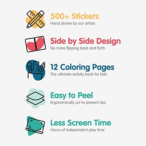 Cupkin Bird Sticker Book Activity for Kids, Toddler Airplane Travel Essentials, 500+ Parrot Stickers + 12 Scenes + 12 Coloring Book Pages, Bird Lover Kids Gift, Kid Crafts for Ages 2-8