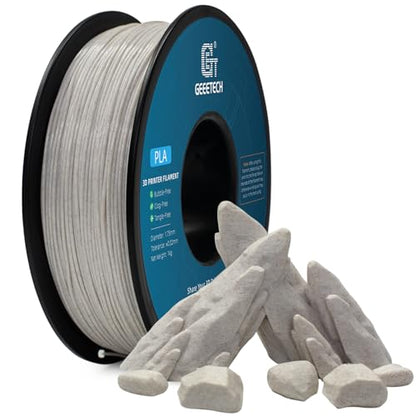 Geeetech Marble PLA Filament, 1.75mm 3D Printer Filament 1kg(2.2lbs), Dimensional Accuracy +/- 0.02 mm, Marble White-Brown Stone Color, Fit Most FDM Printer