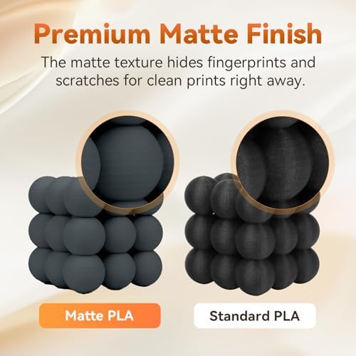 FLASHFORGE PLA Filament 1.75mm +/- 0.02mm, Matte Grey 3D Printer Filament 1kg (2.2lbs) Spool, Excellent Printing Performance, Easy to Use for Most FDM 3D Printers