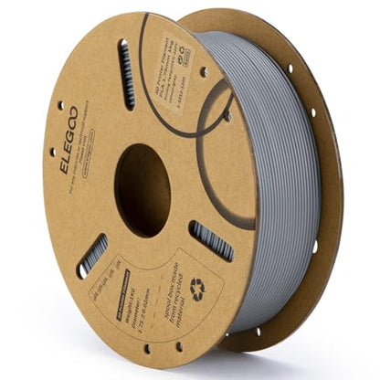 ELEGOO PLA Filament 1.75mm Grey 1KG, 3D Printer Filament Dimensional Accuracy +/- 0.02mm, 1kg Cardboard Spool(2.2lbs) 3D Printing Filament Fits for Most FDM 3D Printers