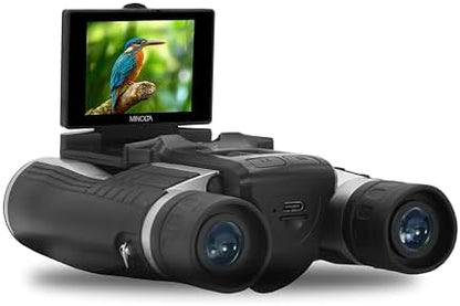 Minolta 12x32 Digital Binoculars - 4K UHD Video Camera, 48MP Photo, 8X Digital Zoom, IPS Anti-Glare Screen, Fog-Resistant Optics, Compact, Ideal for Birdwatching & Travel Hunting