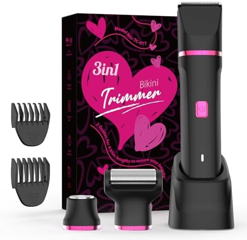 Bikini Trimmer for Women - Waterproof Wet & Dry Electric Foil Shaver for Private Area, Rechargeable Dock, Painless Smooth Shaving & Trimming of The Body, Face, Underarm, Legs, Tiktok Trend Items