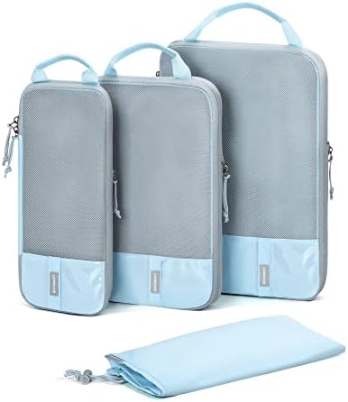 BAGSMART 6 Set Compression Packing Cubes - Lightweight Travel Essentials, Durable Luggage Organizer
