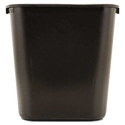 Rubbermaid Commercial Products Resin Wastebasket/Trash Can, 7-Gallon/28-Quart, Black, Plastic, for Bedroom/Bathroom/Office, Fits Under Desk/Sink/Cabinet, Pack of 12