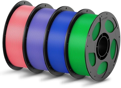 ANYCUBIC PLA Filament 1.75mm Bundle, 3D Printing PLA Filament 1.75mm Dimensional Accuracy +/- 0.02mm, 1KG Reusable Spool (2.2 lbs), 4KG Pink + Purple + Blue + Green