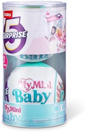 5 Surprise My Mini Baby Series 1 (2 Pack) by ZURU, Collectible Mystery Capsule, Toy for Girls, Realistic Miniature Baby, Playset and Accessories