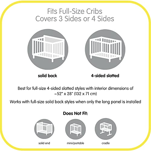 BreathableBaby Breathable Mesh Liner for Full-Size Cribs, Classic 3mm Mesh, Starlight (Size 4FS Covers 3 or 4 Sides)