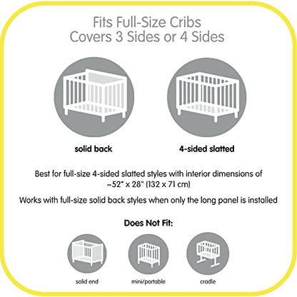 BreathableBaby Breathable Mesh Liner for Full-Size Cribs, Classic 3mm Mesh, Starlight (Size 4FS Covers 3 or 4 Sides)
