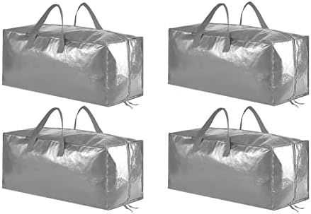 SpaceAid Heavy Duty Moving Bags, Extra Large Storage Totes W/Backpack Straps Strong Handles & Zippers, Alternative to Moving Boxes, Packing & Moving Supplies, Gley (4 Pack)