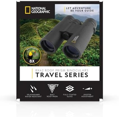 National Geographic 8x42 Binoculars for Adults – Lightweight 8X Magnification Roof Prism Binoculars for Birdwatching Hunting Sports Travel Hiking
