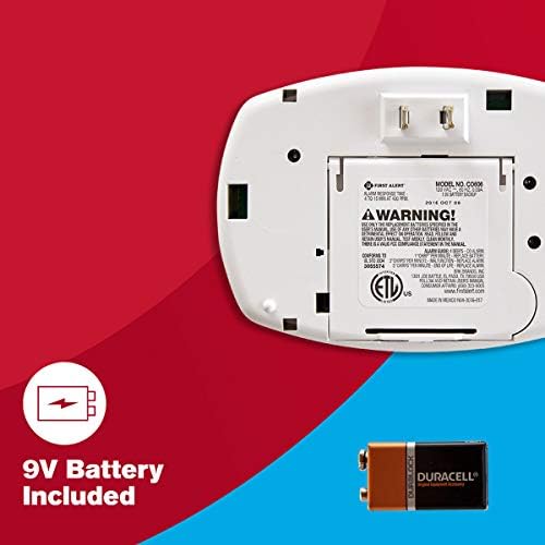 First Alert Carbon Monoxide Detector, Plug-In Alarm with Battery Backup, CO605, White, 1-Pack