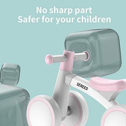 SEREED Baby Balance Bike for 1 Year Old Boys Girls 12-24 Month Toddler Balance Bike, 4 Wheels Toddler First Bike, First Birthday Gifts