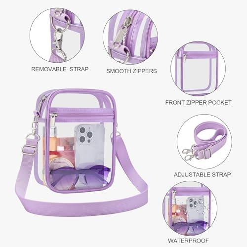 USPECLARE Clear Purse Stadium Approved CrossBody Bag for Men and Women