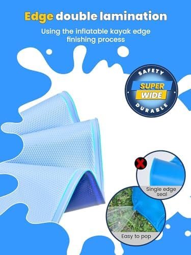 VISTOP Non-Slip Splash Pad for Kids and Dog, Thicken Sprinkler Pool Summer Outdoor Water Toys - Fun Backyard Fountain Play Mat for Baby Girls Boys Children or Pet Dog (107 Inch, Red&Yellow&Green&Blue)