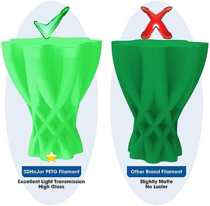 PETG Filament 1.75mm, PETG 3D Printing Filament, 2.2 LBS (1KG) Cardboard Spool, Fit Most FDM 3D Printer, Green…