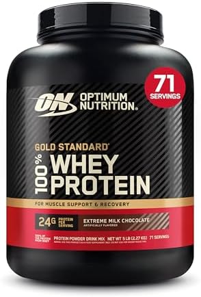 Optimum Nutrition Gold Standard 100% Whey Protein Powder, Extreme Milk Chocolate, 5 Pound (Packaging May Vary)
