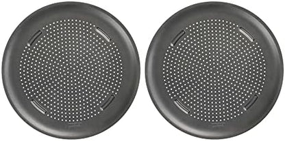 GoodCook AirPerfect Nonstick 16” Pizza Pan - Set of 2 - Pizza Trays for Oven, Perforated Round Pizza Pan, Carbon Steel Baking Pan, Homemade, Frozen & Leftover Slices