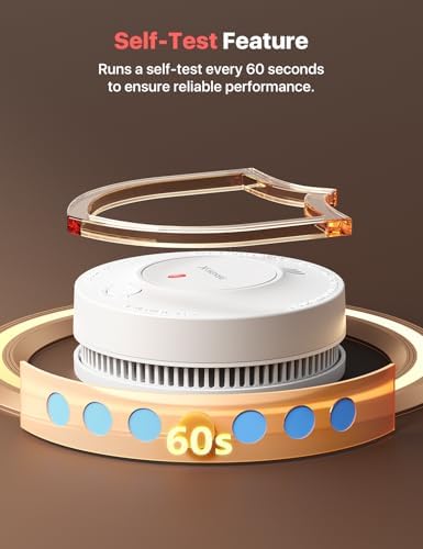 X-Sense Smoke Alarm, 10-Year Battery Fire Alarm Smoke Detector with LED Indicator & Silence Button, SD2J0AX, 3-Pack