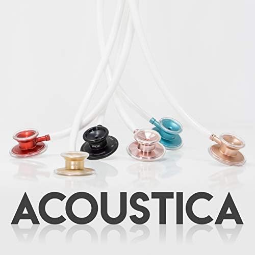MDF Instruments, Acoustica Lightweight Stethoscope for Doctors, Nurses, Students, Home Health Use, Adult, Dual Head, White Tube, Rosegold (Matte Finish) Chestpiece-Headset, MDF747XPRG29