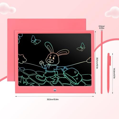 EooCoo Toys for Ages 4-8, 15 Inch LCD Writing Tablet, Drawing Pad Doodle Board, No Mess Coloring Books for Kids, Toddler Travel Essentials Girls Gift, Educational Toy for 4 5 6 7 8 Years Old Kid