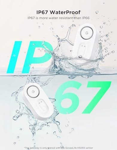 GoveeLife Upgraded Smart Water Leak Detector 1s with 1804ft Ultra-Long Range, WiFi Water Sensor with SMS/Email/APP Push and Sound Alarm,5-Year Battery Life, 3 Pack, Suit for Home, Basement, Kitchen