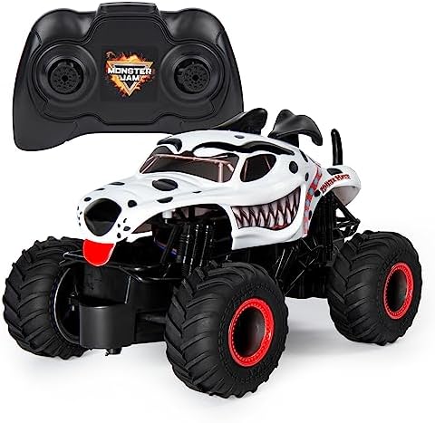 Monster Jam, Official Monster Mutt Dalmatian Remote Control Monster Truck for Boys and Girls, 1:24 Scale, 2.4 GHz, Kids Toys for Ages 4-6+