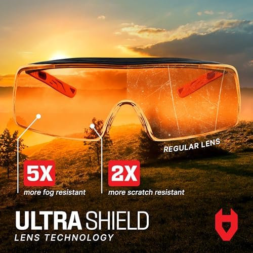 NoCry Blue Light Blocking Safety Glasses Over Eyeglasses with 100% UV Protection — UV Light Protection with Anti-Fog & Anti-Scratch Lenses; ANSI Z87.1 Certified — Adjustable Temples with Anti-Slip Tip