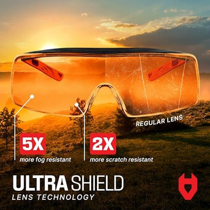 NoCry Blue Light Blocking Safety Glasses Over Eyeglasses with 100% UV Protection — UV Light Protection with Anti-Fog & Anti-Scratch Lenses; ANSI Z87.1 Certified — Adjustable Temples with Anti-Slip Tip