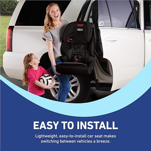 Graco Tranzitions 3-in-1 Harness Booster Car Seat, Forward Facing Car Seat, Highback, to Backless Booster, Black