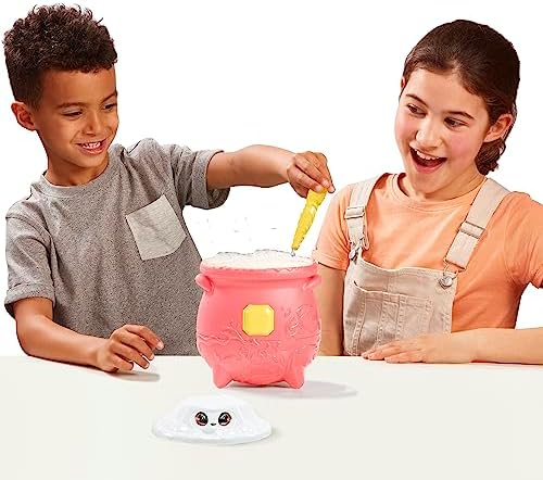 Magic Mixies Magical Gem Surprise Fire Magic Cauldron - Reveal a Non-Electronic Mixie Plushie and Magic Ring with a pop up Reveal from The Fizzing Cauldron Medium