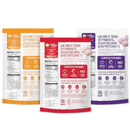 Happy Baby Organics Yogis Freeze-Dried Yogurt & Fruit Snacks, Variety Pack, 1 Ounce (Pack of 6)