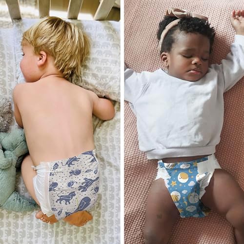The Honest Company Clean Conscious Overnight Diapers for Sensitive Skin | Hypoallergenic, Fragrance Free | Cozy Cloud + Star Signs | Club Box, Size 6 (35+ lbs), 34 Count