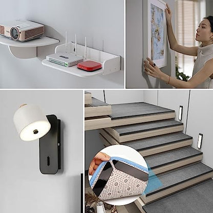 Art3d 16 Sets Hook and Loop Tape Sticky Back, 4"x6" Double-Sided Adhesive Strip, Heavy Duty