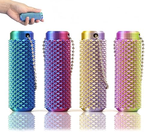 4Pcs Little Pain Ouchies Pain Stim Fidget, Portable Stim Tool, Pocket Mini Fidget Toy for Adults, 3D Printed Venting Key Pendant, Spiky Grippie Stim Keychain for Anxiety Relief, Novelty Gifts