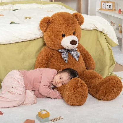 MaoGoLan Big Brown Jumbo Oversized Teddy Bear 47 inch Giant Stuffed Animal 4 Feet for Boy Baby Shower