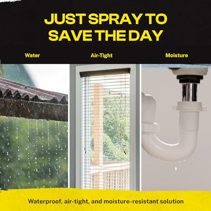 Sealant Spray 2Pk, Waterproof and Air Tight Liquid Rubber Spray Seals, Prevents and Patches Leaks, Protects Surfaces, Works on Most Materials, Long Lasting, Dries Clear - 2 Cans (28 Oz)