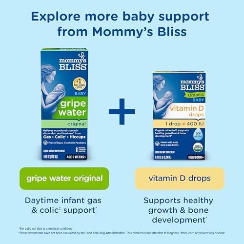 Mommy's Bliss Gas Relief Drops Bottle, Simethicone Drops for Infants, Relieves Stomach Discomfort, Safe & Gentle, Ginger Flavor, 1 Fl Oz (Pack of 3)