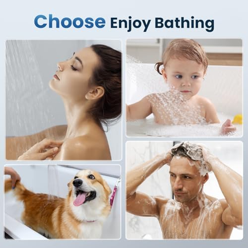 Filtered Shower Head with Handheld, High Pressure Showerhead Filter for Hard Water - 3 Spray Modes, Adjustable Angle Shower Head Water Softener, Removable Filtering Showerhead with Hose