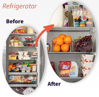 Pantry Organizers and Storage and Cabinet Organizer, 2 Pack - Kitchen Organizers and Storage, Great Fridge or Snack Organizer - Perfect in Refrigerator or Cupboard Shelf