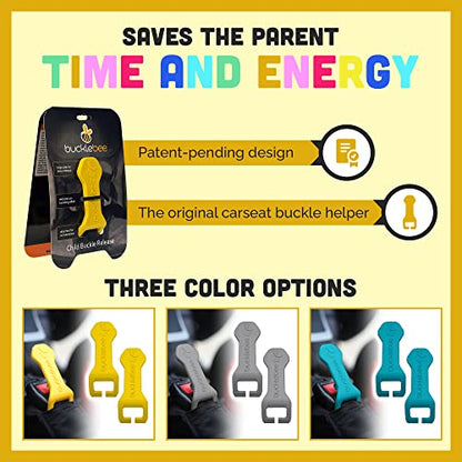 Bucklebee Easy Car Seat Buckle Release Aid for Children Unbuckle Car Seat Release Tool - Button Pusher - Opener for Nails - Buckle Release Tool (2 Packs Teal)