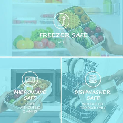 MISS BIG Bento Box for Kids,Leak Proof,Mom’s Choice Kids Lunch Box, No BPAs and No Chemical Dyes,Microwave and Dishwasher Safe Lunch Containers(White)