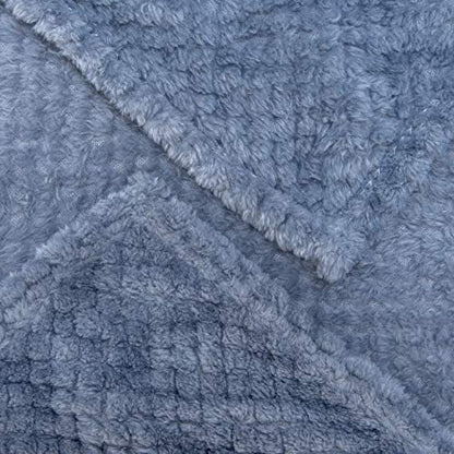 Fuzzy Throw Blanket, Plush Fleece Blankets for Adults, Toddler, Boys and Girls, Warm Soft Blankets and Throws for Bed, Couch, Sofa, Travel and Outdoor, Camping (Throw(50"x70"), L-Smoked Blue)