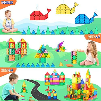 Magnetic Tiles Toddler Toys Magnetic Building Blocks for Kids Ages 3-12 STEM Educational Toys for Girls & Boys Sensory Play for Preschool Learning Classroom Must Have Decor