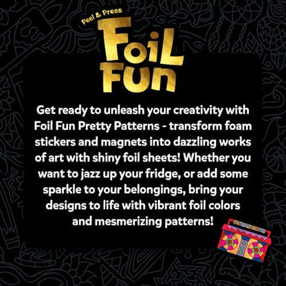 Skillmatics Foil Fun - Pretty Patterns, 18 DIY Magnets Mess-Free Art, Colorful Creative Party Activity, Craft Kits, 60+ Foam Stickers, Gifts for Kids, Teens, Adults, Families