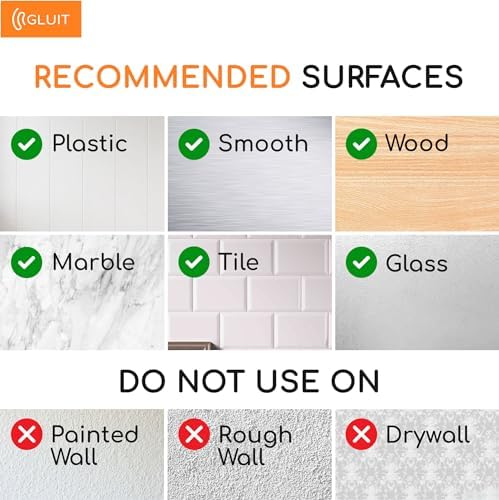 GLUIT Adhesive Large Wall Hooks for Hanging Heavy Duty 22 lbs Hook for Walls No Damage (12 Large Hooks)